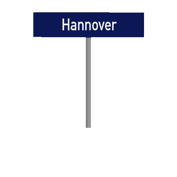 GIF: hüpfendes Ortsschild „Hannover“