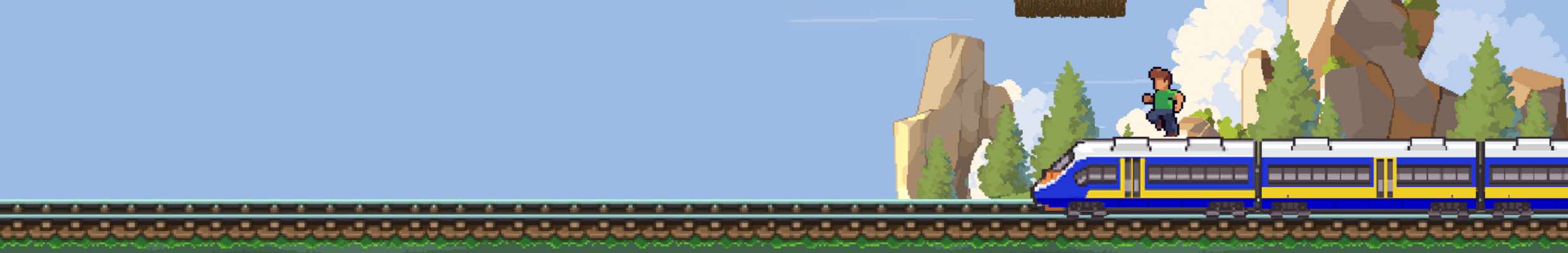 Kampagne für Regionalverkehre Start Deutschland GmbH zum Tag der Schiene. Konzeption und Entwicklung eines Browser-Games, Gestaltung im 8-Bit-Look, Social-Media-Promotion, Poster- und QR-Code-Sticker, Gewinnspiel mit limitierten Socken. Bild: Pixel-Art-Grafik im Retro-Videospiel-Stil, bei der eine kleine Figur von einem fahrenden Zug aus nach einer schwebenden Socke springt. Text: MACH DICH AUF DIE SOCKEN.